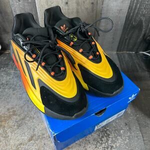 Adidas Ozelia Black Semi Impact Orange Yellow Running Sneakers FZ5882 Mens 10.5